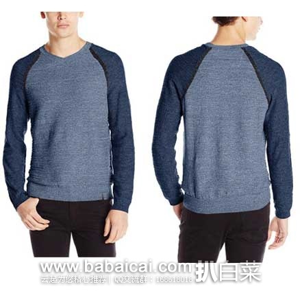 Calvin Klein Jeans Baseball 男款 纯棉 针织衫 原价$69.5，现售价$18.49