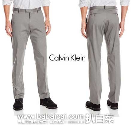 Calvin Klein Stretch Twill  男款 弹力休闲西裤  原价$58，现特价$26.44