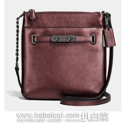 6pm：COACH 蔻驰 Metallic 女士真皮单肩包 原价$195，现$97.99，公码85折新低$83.29，到手￥615