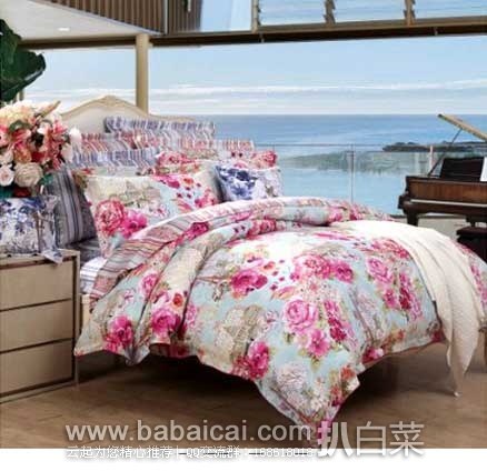 亚马逊中国： FUANNA 富安娜 圣之花 床上用品四件套230*229cm   原价￥639，现￥398元包邮