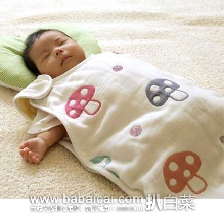 日本亚马逊：销量第一，Hoppetta champignon蘑菇 男女宝宝 6重纱布睡袋 现特价4104日元（约￥238）