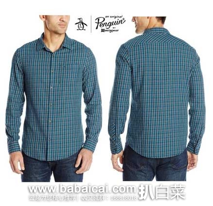 Original Penguin 企鹅 男士 纯棉修身款长袖衬衫  原价$98，现售价$22起