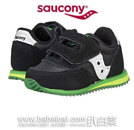 6PM：Saucony 索康尼 Baby Jazz Crib 幼童 魔术贴防滑运动鞋 原价$32，现抢购价$9.99