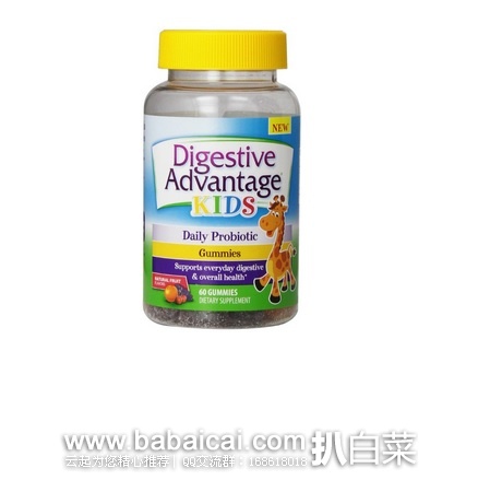 Schiff 儿童助消化益生菌软糖60粒 天然水果味 原价$17,现$11.9,用券75折+S&S实付新低$8.33