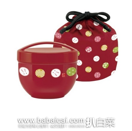 日本亚马逊：SKATER手鞠小兔子便当盒 特价1045日元，直邮退税实付968日元，直邮无税