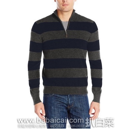 Williams 男士立领半拉链 纯羊绒衫 原价$260，现$59.38或更低，直邮含税到手约￥480或更低