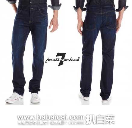 7 For All Mankind 7牌 男士 直筒牛仔裤  原价$198，现特价$53.48
