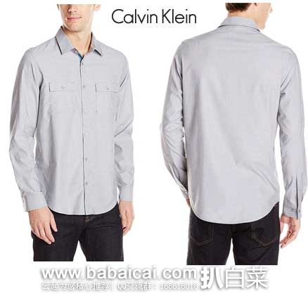 Calvin Klein 卡尔文·克莱恩 男子 纯棉长袖衬衫 原价$79.5，现仅售$30.52