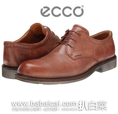 6PM：ECCO 爱步 芬莱系列 男士正装系带鞋 原价 $200，现5折售价$99.99