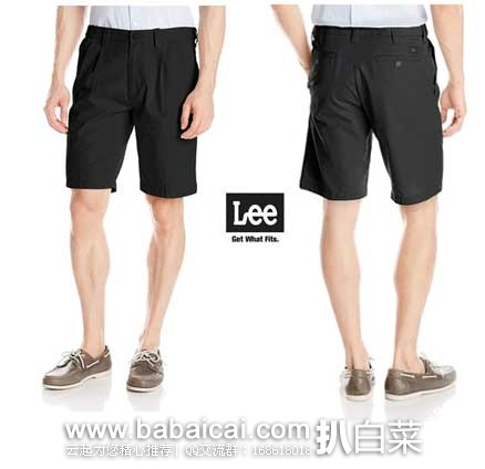 LEE 李牌 男士短裤 Comfort-Waist Pleated Short  原价$54，现售价$13.87