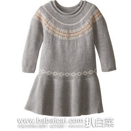 Nautica 诺帝卡 女宝 纯棉毛线连衣裙 原价$39,现历史新低$7.12,直邮无税