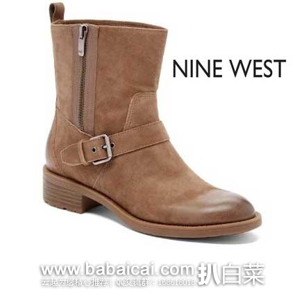 6PM：Nine West 玖熙 Hanzil 女士 真皮机车靴 原价$139，现售价$49.99