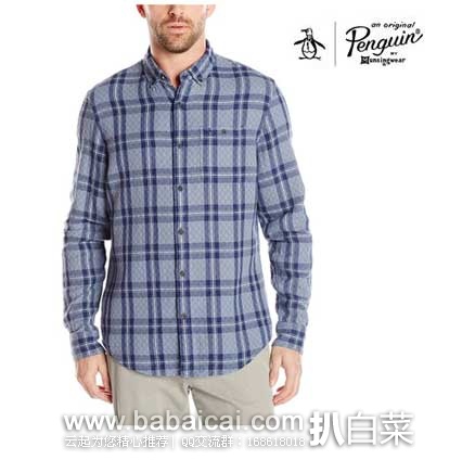 Original Penguin 企鹅牌 男士 纯棉长袖休闲衫 原价$98，现售价$21.06