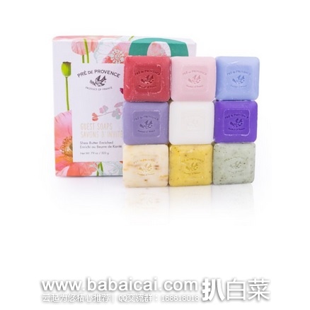 Pre De Provence 法国普罗旺斯 传统天然手工皂9件套(各种不同香型) 原价$22.69,现$13,直邮无税,到手¥106