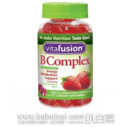 Vitafusion 成人 草莓口味 复合维生素B软糖70粒*3  原价$15，现售价$11.22