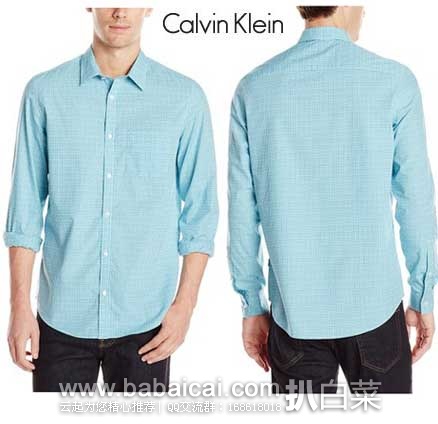 Calvin Klein Multi-Twill 男款 纯棉休闲衬衫  原价$79.5，现3.8折售价$23.99