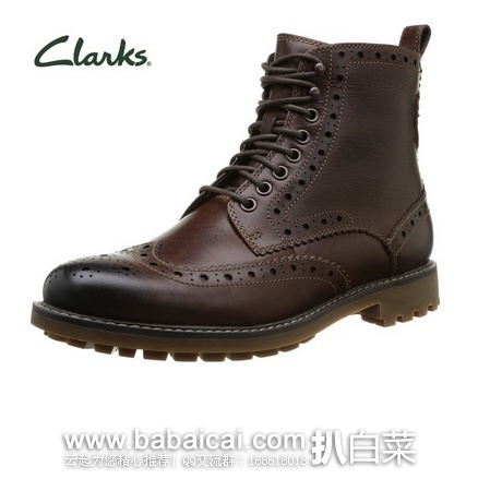英国亚马逊:Clarks 其乐 男士真皮精致复古雕花男靴 原价£118,现£47.5,直邮退税实付历史新低£39,直邮含税到手¥570