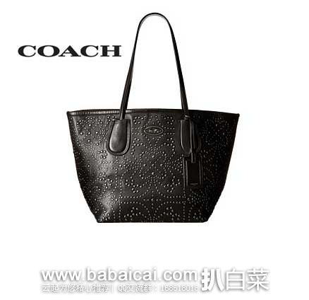 6PM：COACH 蔻驰 女士 经典烫金小马车真皮铆钉手提包 （原价$750，现售价$279.99）,公码9折后实付$251.99