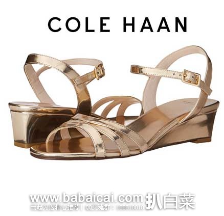 6PM：Cole Haan 可汗 Murley Wedge 女士 真皮坡跟凉鞋  原价$178，现售价$64.99