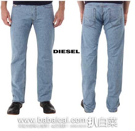 6PM：Diesel Viker系列 L.32 Pants迪赛 男士 直筒纯棉牛仔裤（原价$248，现2.2折售价$54.99），公码9折后实付$49.5，新低