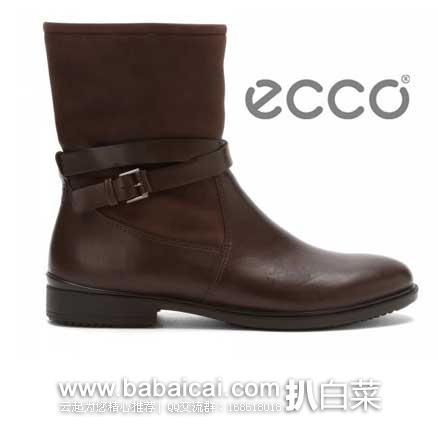ECCO Touch 15 Buckle Boot爱步触感15女士平底短靴 6PM:ECCO 爱步 触感15 女士平底短靴 (原价0,现特价.99),公码9折后实付.69,新低