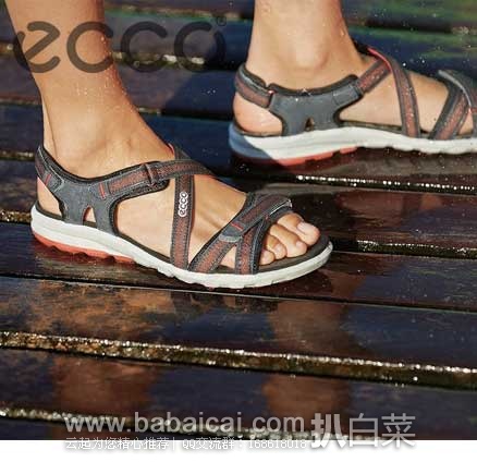 6PM:ECCO 爱步 Cruise Strap Sandal 女士 魔术贴运动凉鞋 原价0,现特价.5