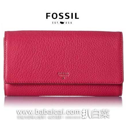 Fossil Sydney Flap Wallet 化石女士真皮翻盖钱包 Fossil 化石 女士 Sydney Flap Wallet 真皮翻盖钱包 原价,现售价