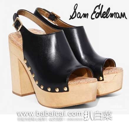 6PM:Sam Edelman Marley 女士 真皮 鱼嘴粗跟高跟凉鞋 原价0,现售价.5