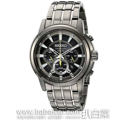 SEIKO 精工 SSC391  三眼计时太阳能男表 原价$395，现售价$146.83