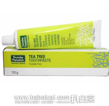 Thursday Plantation 星期四农庄无氟茶树牙膏 澳洲Royyoungchemist药房:Thursday Plantation 星期四农庄 无氟茶树牙膏 110g 特价AU.54(约¥23元)