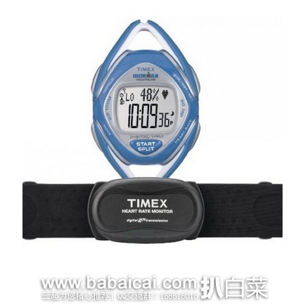 Timex 天美时 T5K569 铁人三项女款心率表 含心率带 历史低价$30.64