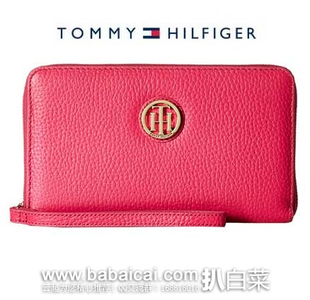 6PM：TOMMY HILFIGER 汤米希尔费格  女士 带腕带真皮手拿包  原价$78，现售价$30.99