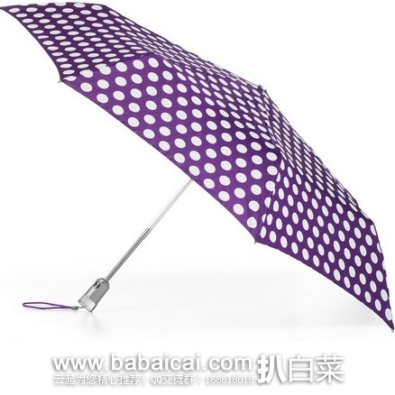 Totes Goldie AOC 紫底白圆自动折叠伞 原价$25，现特价$13.99，直邮无税，到手￥113