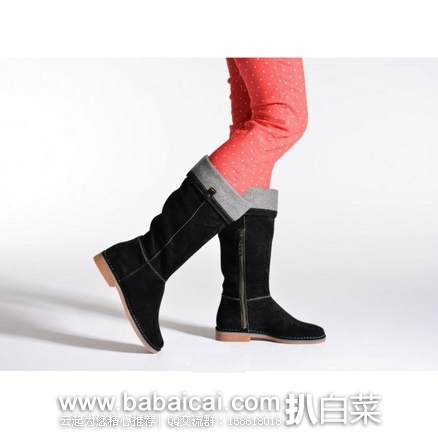 Hush Puppies 暇步士 女士真皮拼接长靴原价4,现2.5折新低.76,到手¥455