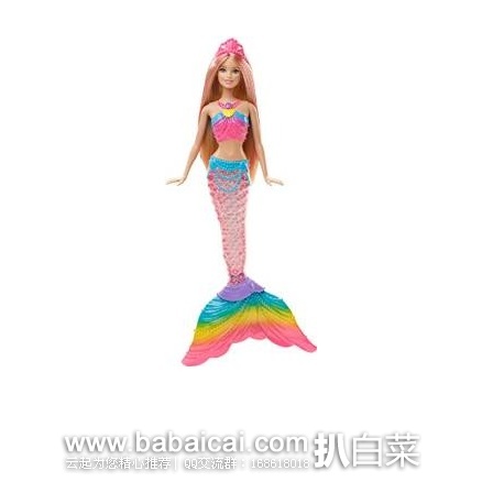 销量第一！Barbie 发光美人鱼芭比娃娃 特价$18.84，直邮免税