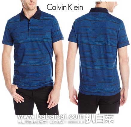 Calvin Klein S/All  男款 纯棉短袖Polo衫  原价$69.5，现4.3折售价$29.99