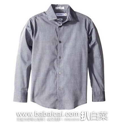 6pm：Calvin Klein 大童款 条纹衬衫 原价$40，现$19.99