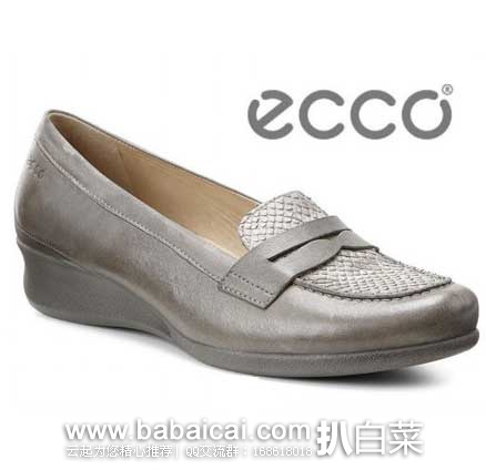 6PM：ECCO 爱步 Abelone Bit  波珑 女士 真皮休闲坡跟鞋 原价$130，现特价$59.99