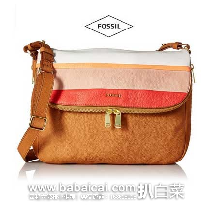 Fossil Preston Flap Cross Body 化石 女士真皮 翻盖斜挎包 原价8,现4.5折售价.59