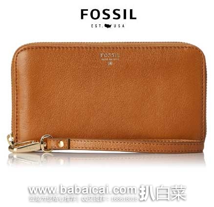Fossil Sydney Zip Phone Wallet  化石 女士 真皮拉链手机包 原价$60，现特价$31.99