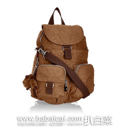 英国亚马逊:Kipling 吉普林 Firefly 双肩包 可单肩背 原价£80,现£40.27,直邮退税实付新低£33.56,直邮含税到手约¥427