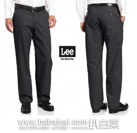 LEE 李牌 Total Freedom Relaxed Fit Flat Front Pants 男士免熨休闲裤  原价$58，现新低$17.59