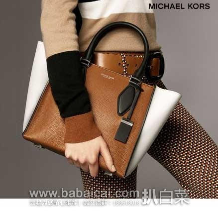 Michael Kors Gracie Medium Tote中号拼色单肩手提包 6PM:Michael Kors 主标系列 女士中号拼色单肩手提包 (原价90,现5折4.99)