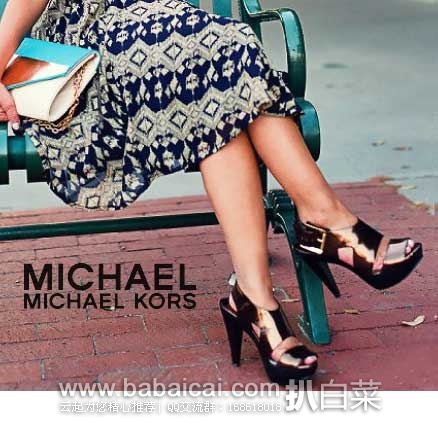 6PM:MICHAEL Michael Kors Carla Sandal 女士真皮高跟凉鞋 (原价0,现售价.99),公码9折后实付.99