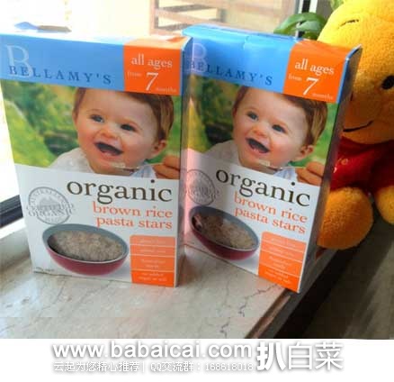 Bellamy's 贝拉米 婴幼儿有机糙米星星意面 200g(7个月以上) 澳洲 Chemist Direct药房:Bellamy's 贝拉米 婴幼儿有机糙米星星意面 200g(7个月以上) 特价AU.54