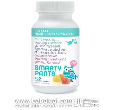 SmartyPants 女性 孕前 多种复合维生素软糖 180粒  现售价$27.16，下单5折+S&S后实付$12.22