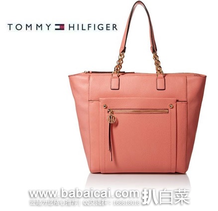TOMMY HILFIGER 汤米希尔费格 女士 真皮 单肩托特包  现特价$61.41