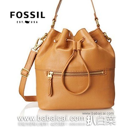 Fossil 化石 Vickery Drawstring Satchel 女款 单肩真皮抽绳水桶包 6PM:Fossil 化石 Vickery Drawstring Satchel 女款 单肩真皮抽绳水桶包 原价8,现特价9.99