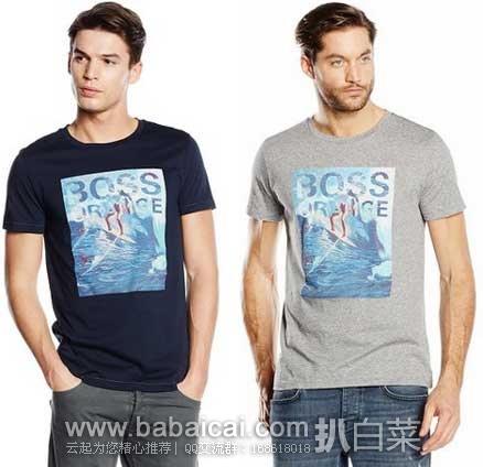 法国亚马逊：Boss Orange Towney 橙标 男士 冲浪Style纯棉T恤 （原价€55，现售价€23.85），直邮退税后实付€19.88