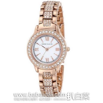 Anne Klein 安妮 克莱因 女士时尚玫瑰金 施华洛世奇水晶腕表 AK/1492MPRG 原价,现历史新低.48,到手约¥402 很漂亮!
